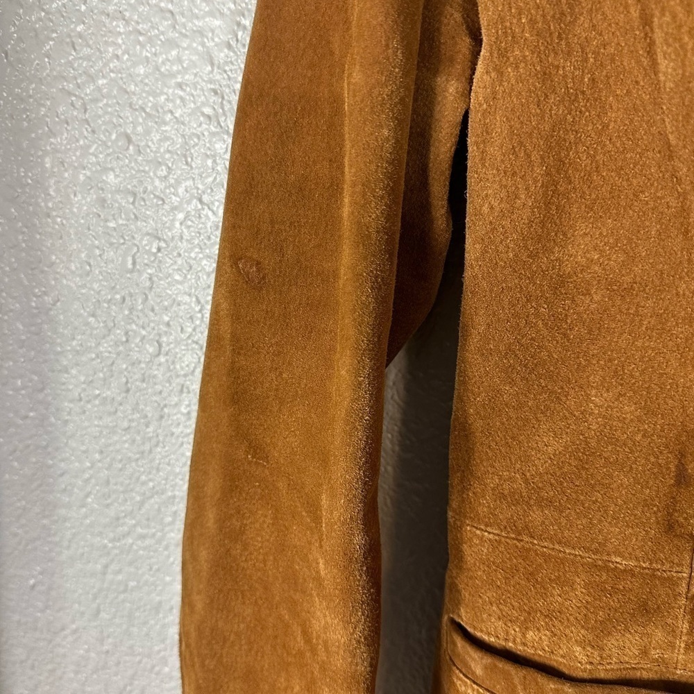 Cripple Creek Leather Blazer Jacket Tan Size Large - Picture 11 of 12